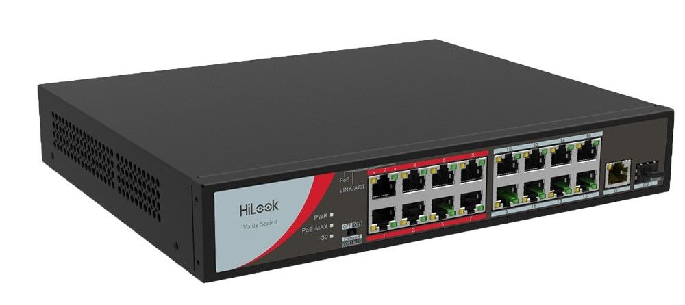 HILOOK-HIKVISION NS-0318P-130(B) 16 X 10/100 POE 1 X 100/1000 UPLINK 1 X FIBER SWITCH