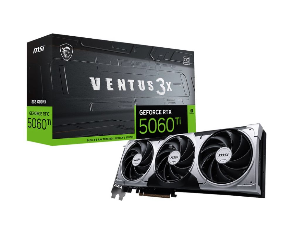 MSI GEFORCE RTX 5060 TI 8G VENTUS 3X OC RTX5060TI 8GB GDDR7 128B DX12 PCIE 5.0 X16 (3XDP 1XHDMI)