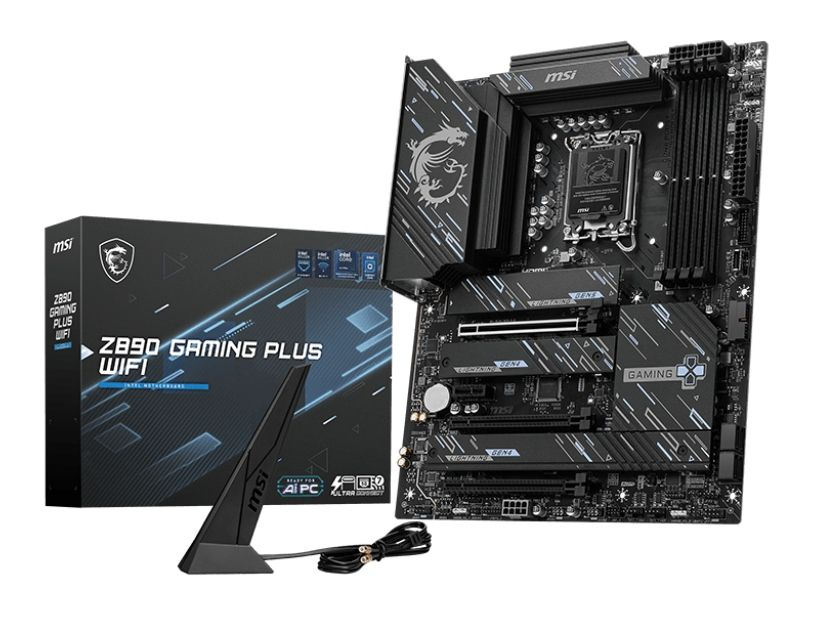 MSI Z890 GAMING PLUS WIFI SOKET 1851 DDR5 9200MHZ USB 20GBPS ATX 4XM.2 1XTB4 HDMI DP 5G LAN WIFI 7