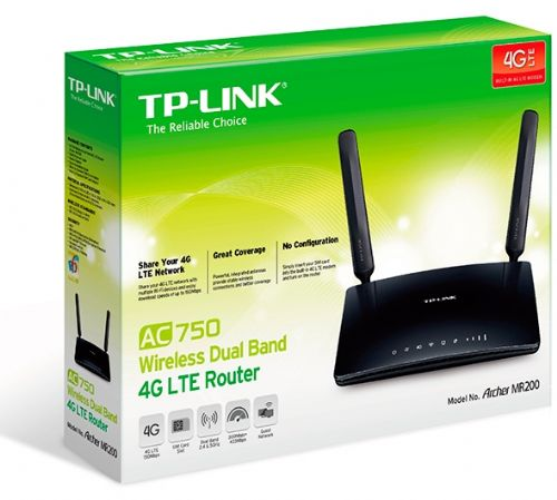 TP-LINK ARCHER MR200 AC750 MBPS DUAL BAND 4G LTE ROUTER ACCES POINT (SIM KART PORTLU)