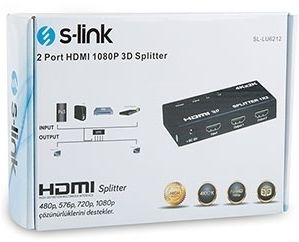 S-LINK SL-LU6212 2 PORT 4K-2K HDMI ÇOKLAYICI SPLITTER