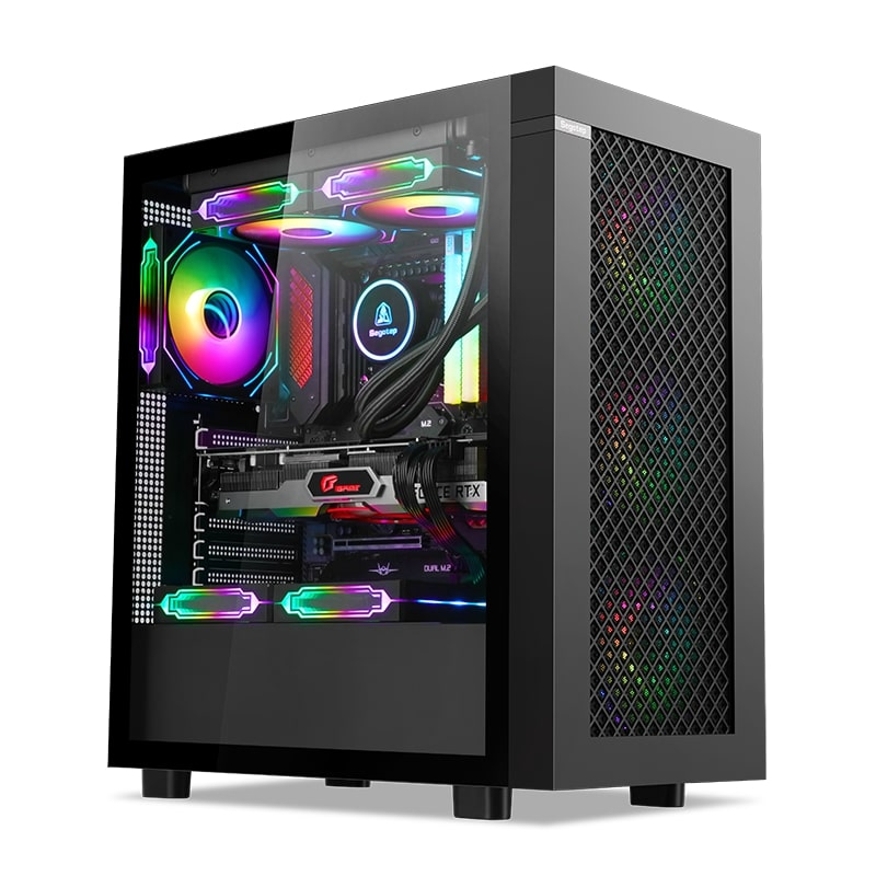 SEGOTEP ENDURA 1 SIYAH 750W 80+ BRONZE PCIE 5.0 MID TOWER KASA (RAINBOW FAN)