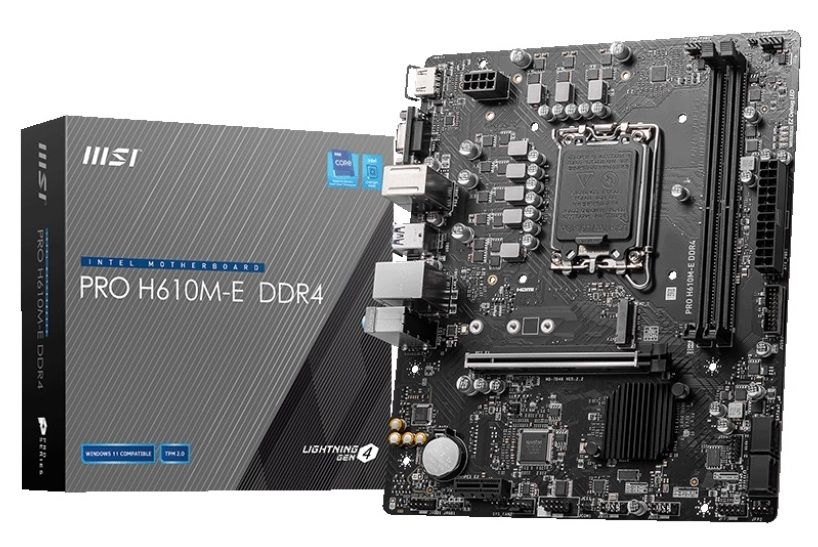 MSI PRO H610M-E DDR4 1700P DDR4 SES GLAN HDMI/VGA SATA3 USB3.2 MATX