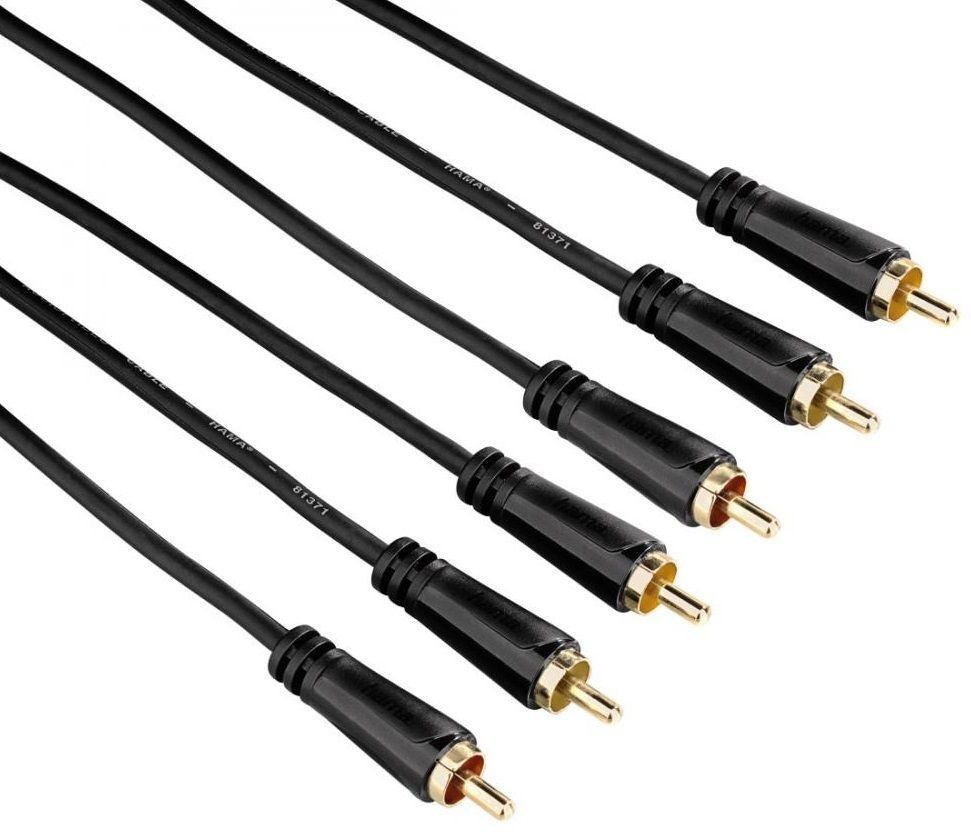 HAMA 122158 3M SES VİDEO KABLOSU 3RCA SİYAH KABLO