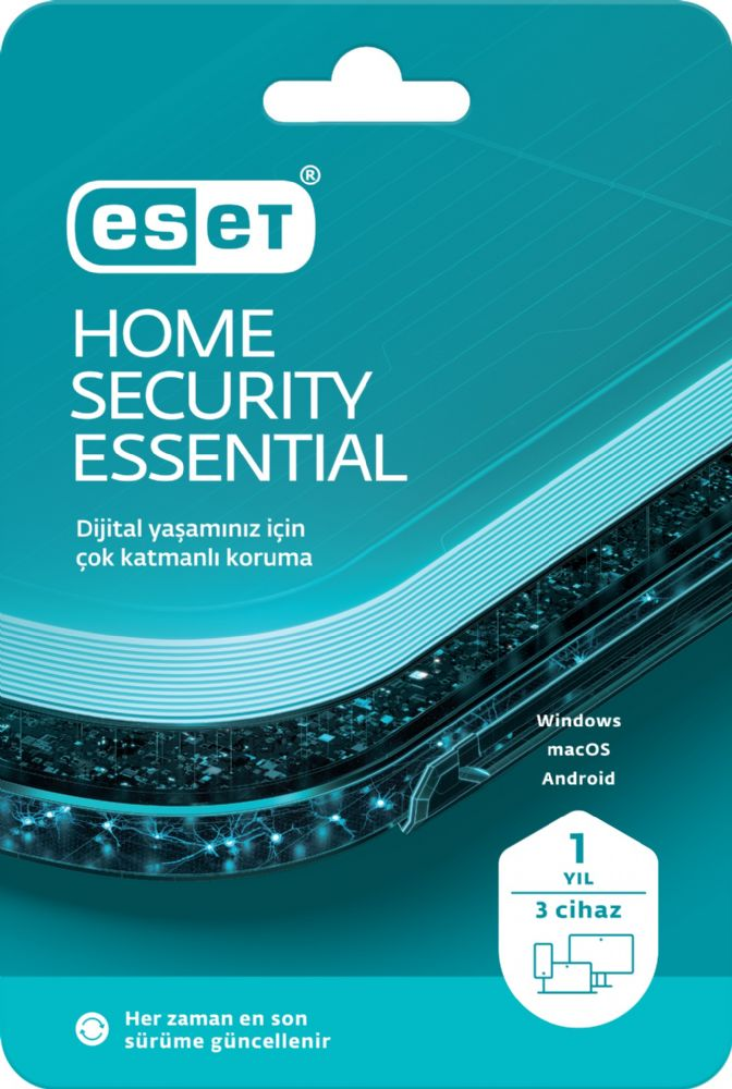 ESET HOME SECURITY ESSENTIAL 3 KULLANICI 1 YIL BOX (ANTİVRUS VE İNTERNET SECURİTY)