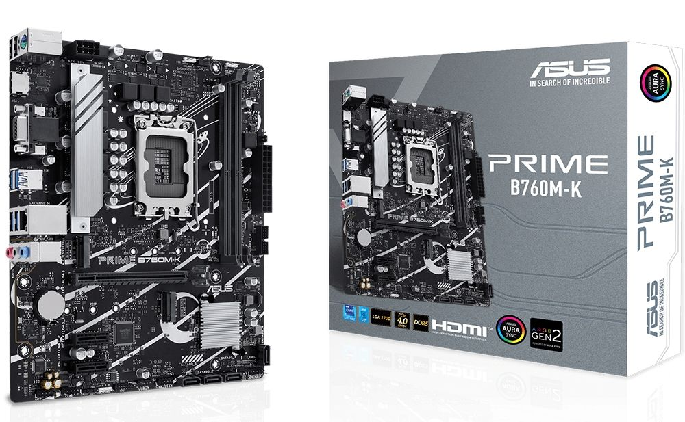 ASUS PRIME B760M-K 1700P DDR5 SES GLAN VGA/HDMI SATA3 USB3.2 MATX