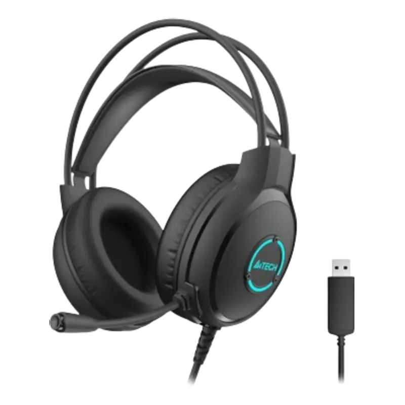 A4 TECH FH-300U MIKROFONLU SIYAH USB KULAKLIK