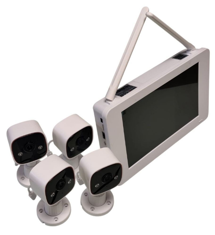 APRONX BSM400 4 KANAL NVR + 3MP 4 KAMERA FULL COLOR MIK. + 10INC LCD WIFI SET