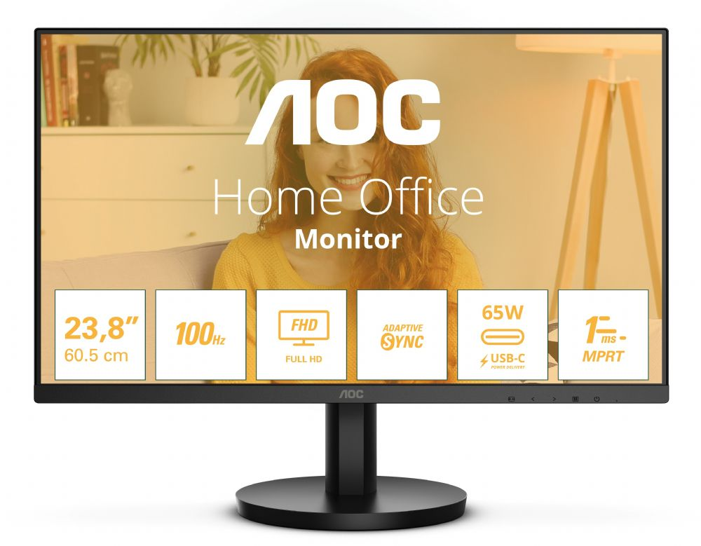 AOC 24B3CA2 23.8 INC FHD IPS 1MS 100HZ HDMI/TYPE-C 2X2W HOPARLOR USB3.1
