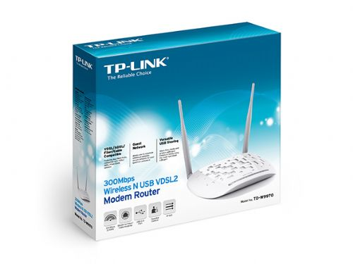TP-LINK TD-W9970 300 MBPS N KABLOSUZ 4 PORT 2X5DBI FIBER DESTEKLI VDSL2/ADSL2+ MODEM ROUTER