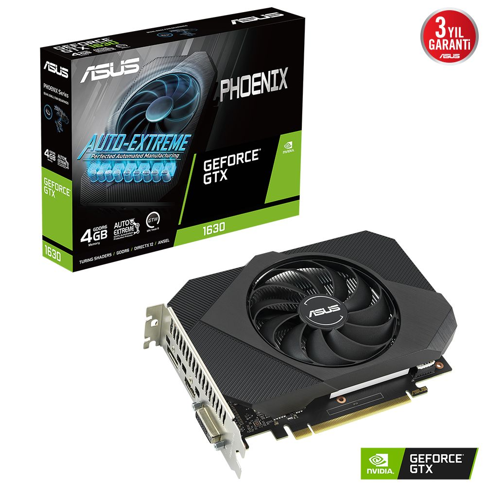 ASUS GTX1630 4GB GDDR6 64BIT DP/HDMI/DVI (PH-GTX1 630-4G)