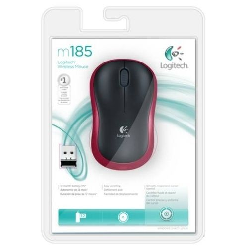 LOGITECH M185 NANO KABLOSUZ KIRMIZI 910-002237MOUSE
