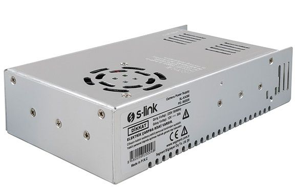 S-LINK SL-KA390 12V 30A 380W METAL KAMERA ADAPTÖR GÜÇ KAYNAĞI POWER SUPPLY