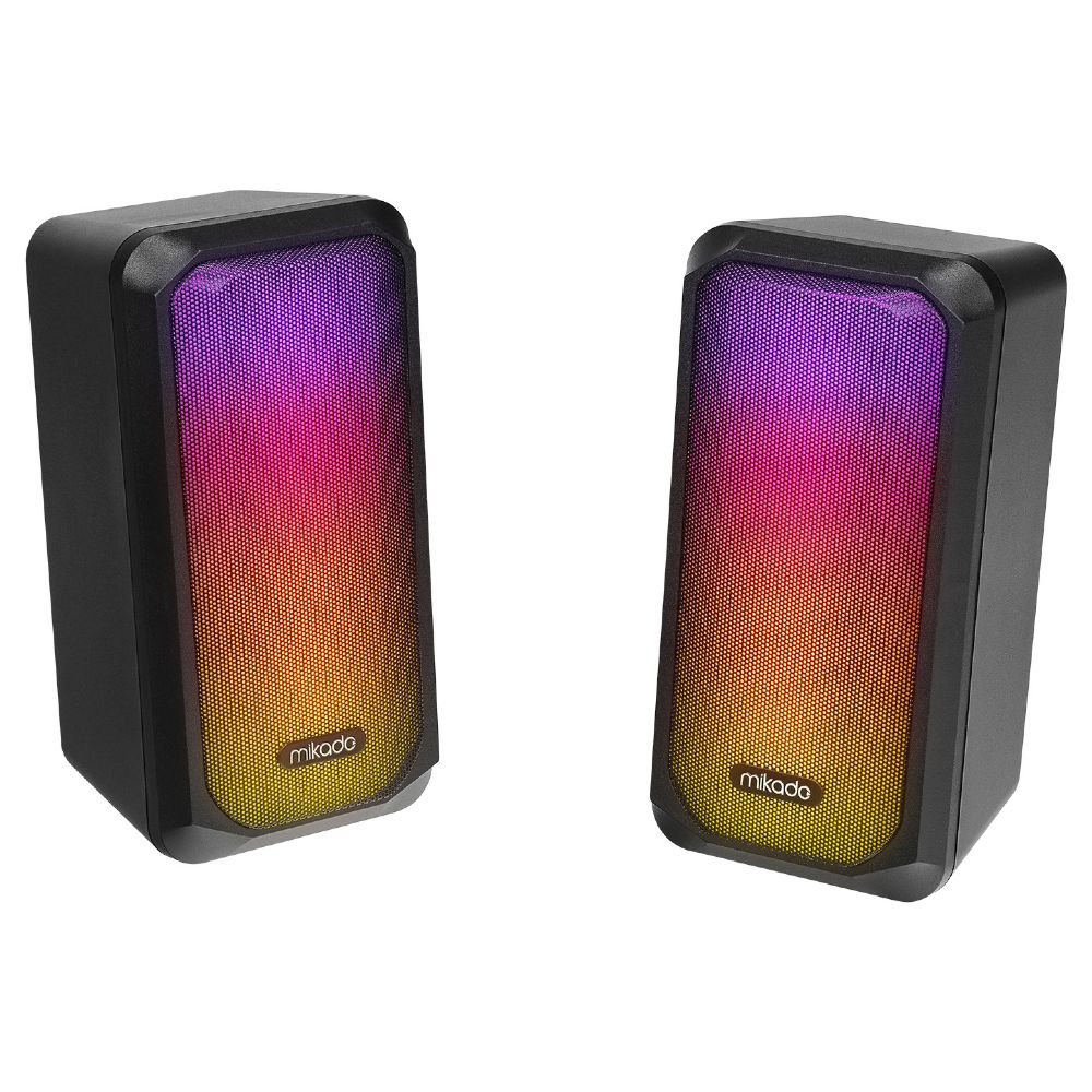 MIKADO MD-356 2.0 5WX2CH RGB LEDLI SIYAH USB MULTIMEDIA OYUNCU SPEAKER HOPARLÖR