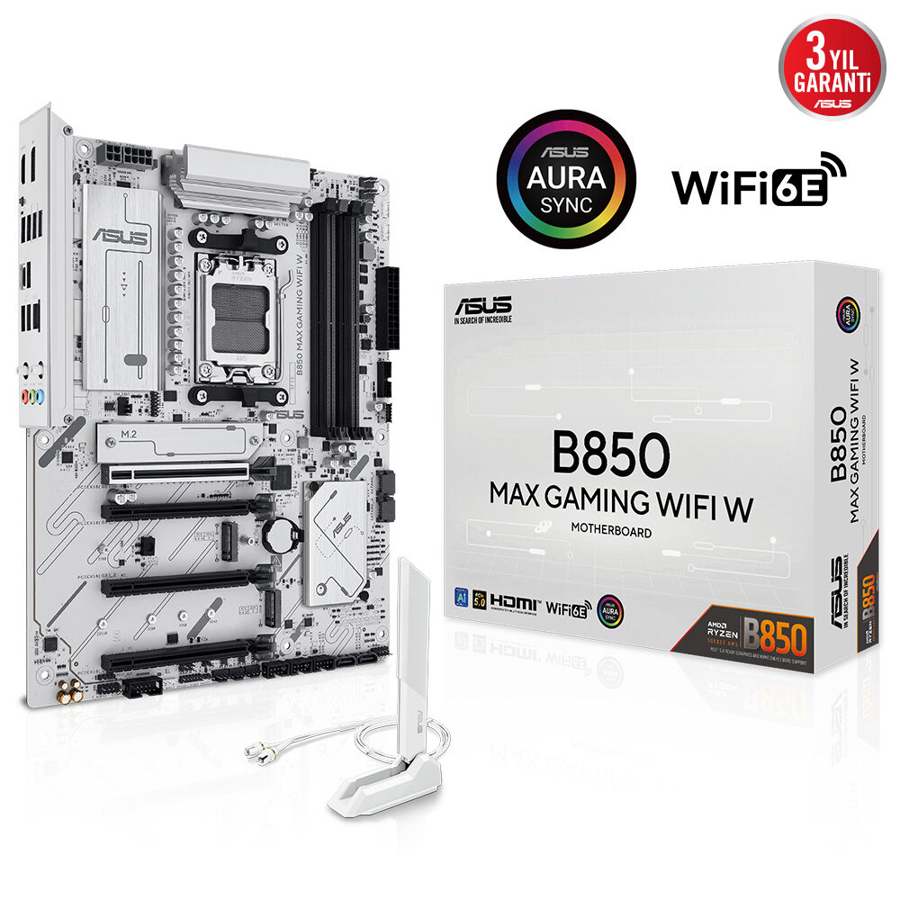 ASUS B850 MAX GAMING WIFI W AM5 DDR5 SES GLAN DP/HDMI SATA3 USB3.2 ATX