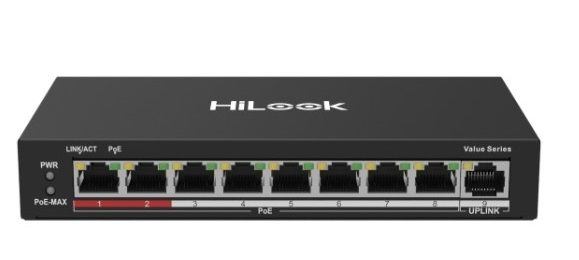 HILOOK-HIKVISION NS-0109P-60(B)(O-STD) 8X100 MBPS POE PORTS 1 X 100 MBPS RJ45 PORT