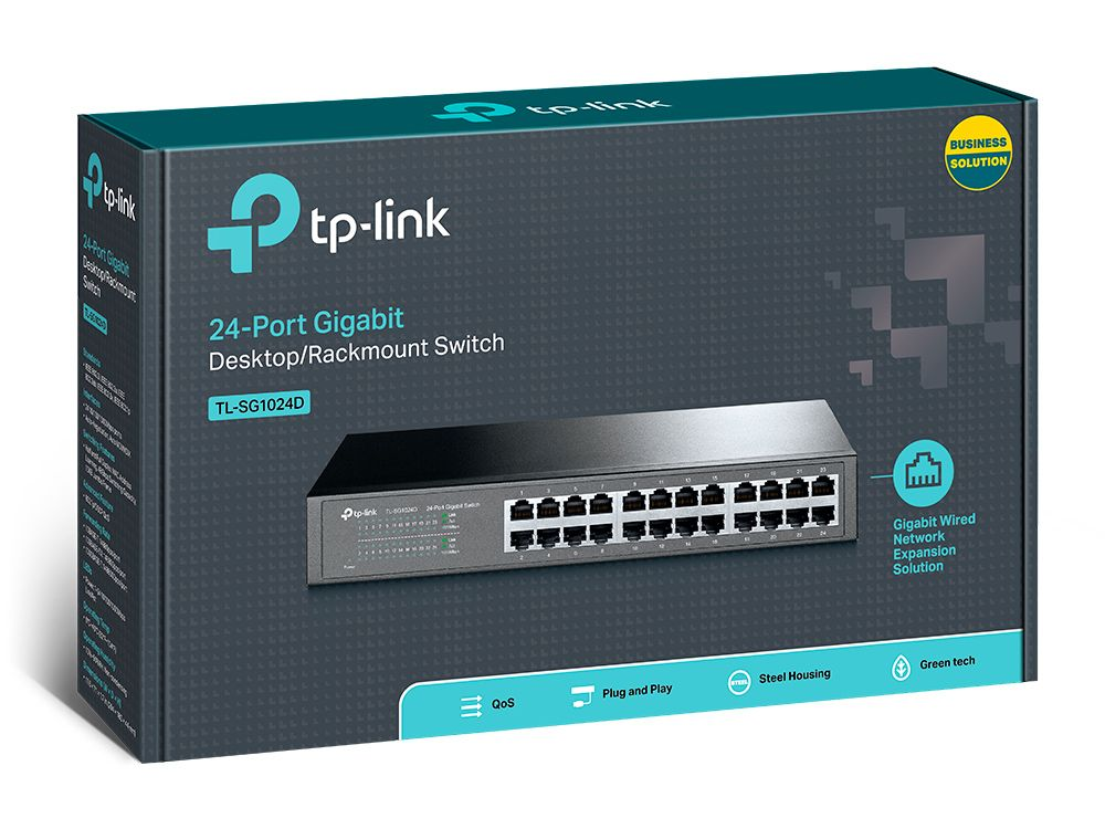 TP-LINK TL-SG1024D 24 PORT 10/100/1000 GIGABIT MASAÜSTÜ/RACKMOUNT SWITCH HUB