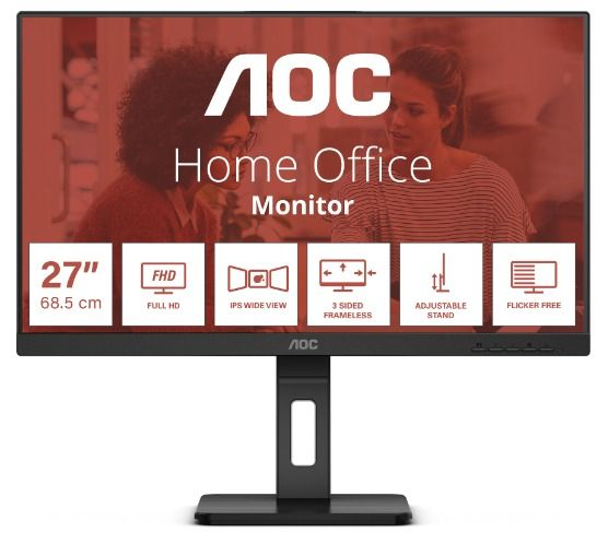 AOC 27E3QAF 27 INÇ FHD IPS 4MS 75HZ VGA/HDMI/DP 2X2W HOPARLÖR PIVOT (YÜKSEKLIĞI AYARLANABILIR)