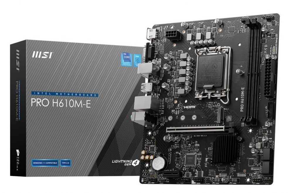 MSI PRO H610M-E 1700P DDR5 SES GLAN HDMI/VGA SATA3 USB3.2 MATX