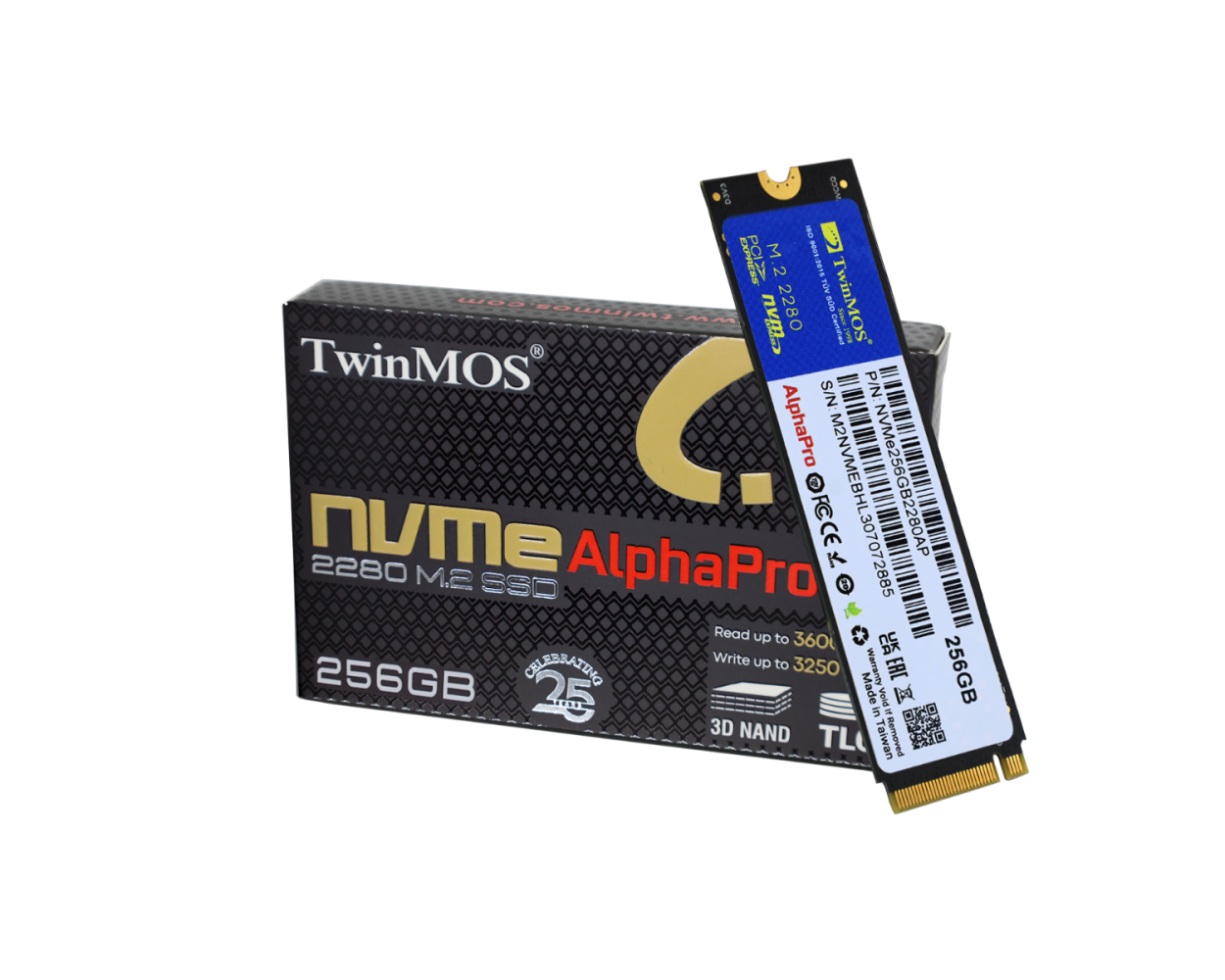 TWINMOS 256GB M.2 NVME SSD 3600/3250 (NVME256GB2280AP)