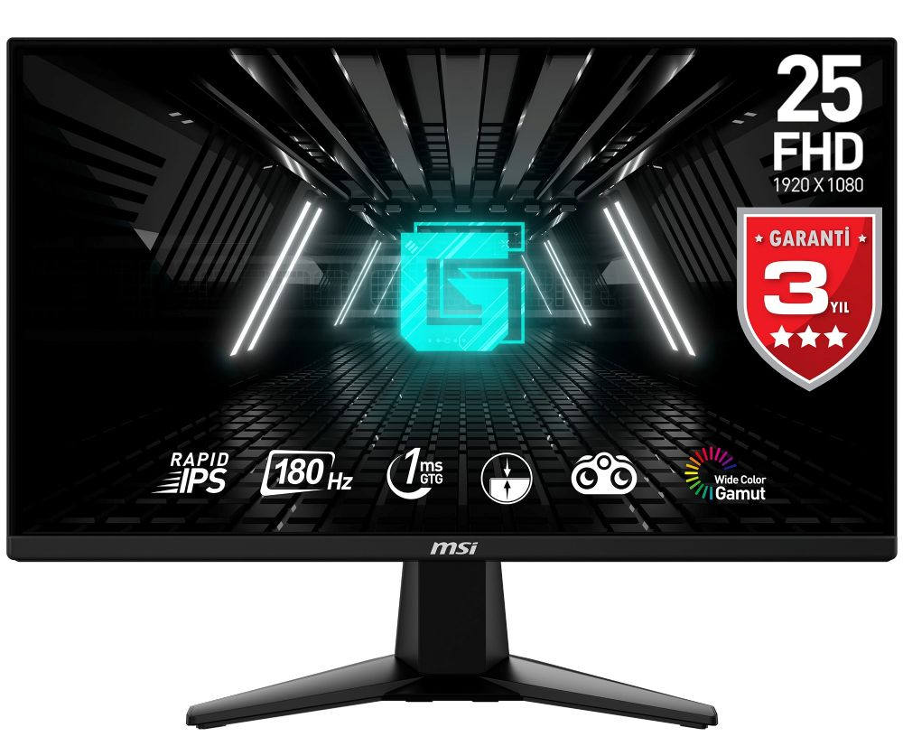 MSI 24.5 G255F 1920X1080 (FHD) 16:9 FLAT RAPID IPS 180HZ 1MS FREESYNC GAMING MONITOR