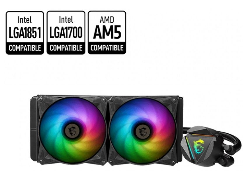 MSI MAG CORELIQUID ARGB 240R V2 240 MM SIVI İŞLEM Cİ SOĞUTUCUSU LGA1851/ LGA1700/AM5/AM4