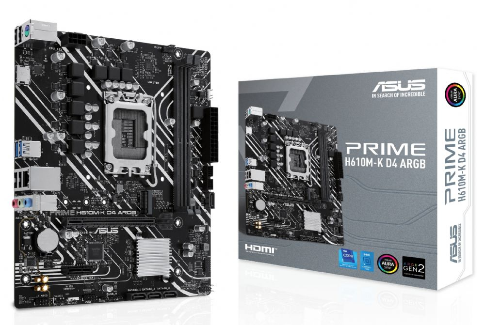 ASUS PRIME H610M-K D4 ARGB 1700P DDR4 SES GLAN HDMI SATA3 USB2.0 MATX