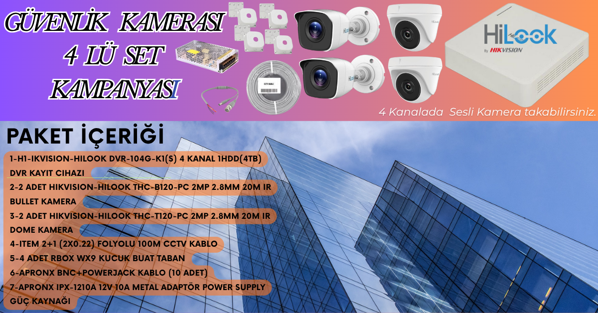 4 LU KAMERA SETİ